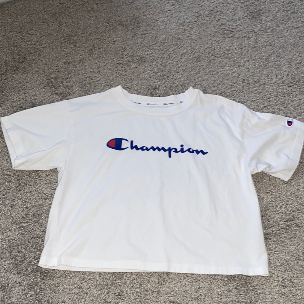 CHAMPION white cropped t-shirt